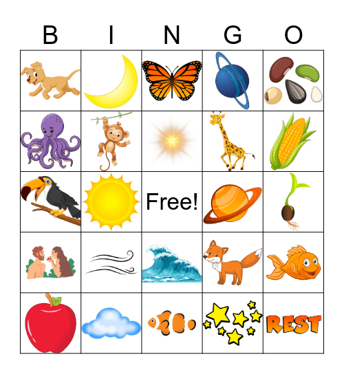 God's Creation Bingo Card