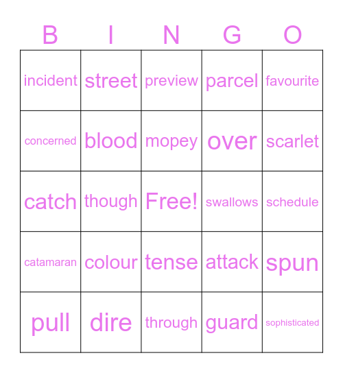 Amelia T3 W9 Bingo Card