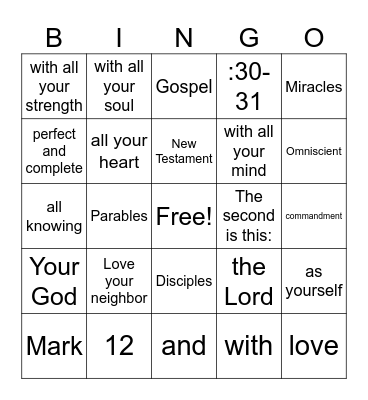 September in Elementary! Bingo Card