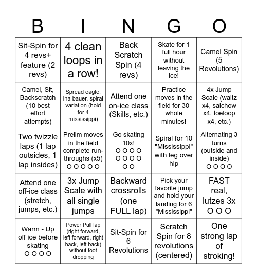 Figure Skating Bingo (9/10 - 9/30) Bingo Card