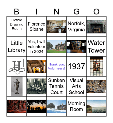 Hermitage Bingo Card