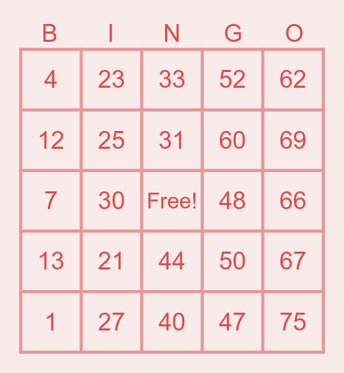 Afelle Ganda Bingo Card
