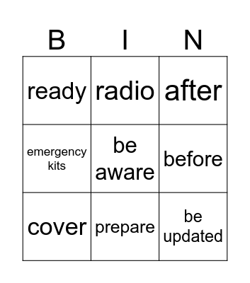 volcano bingo Card