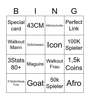 FUT Bingo Card