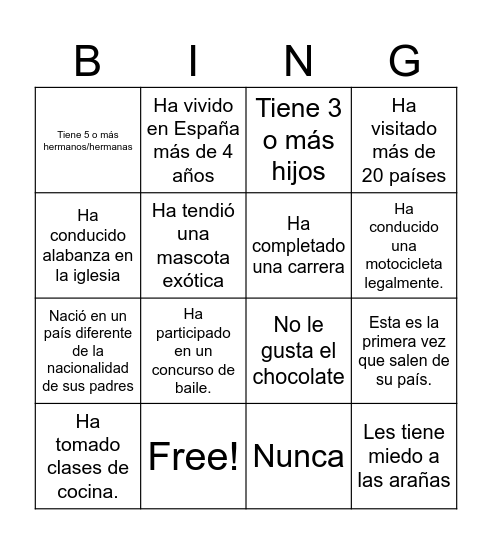 PP23 Bingo Card