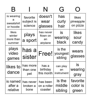 Find Someone Who... Bingo Card