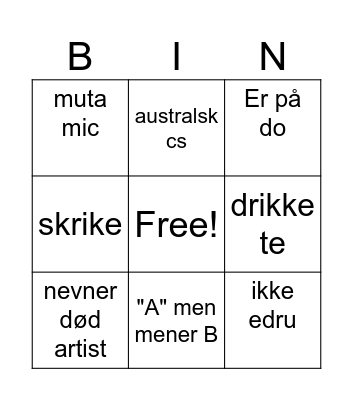 Pracc time Bingo Card