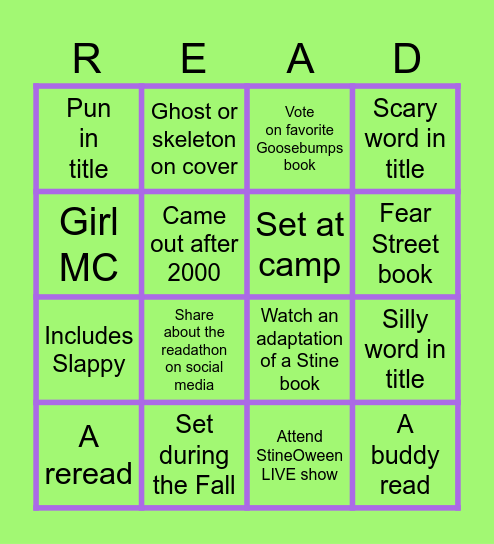 Stine-O-Ween Bingo Card