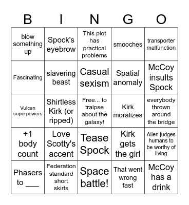 Star Trek TOS Bingo! Bingo Card