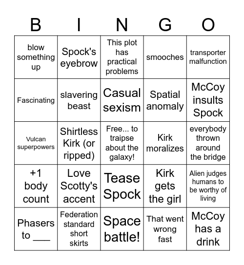 Star Trek TOS Bingo! Bingo Card