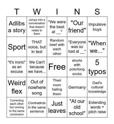 Twingo Bingo Card