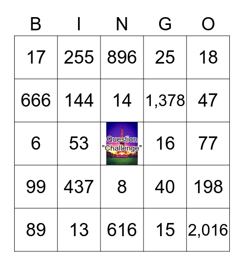 Pratiquons Les Numeros! Bingo Card