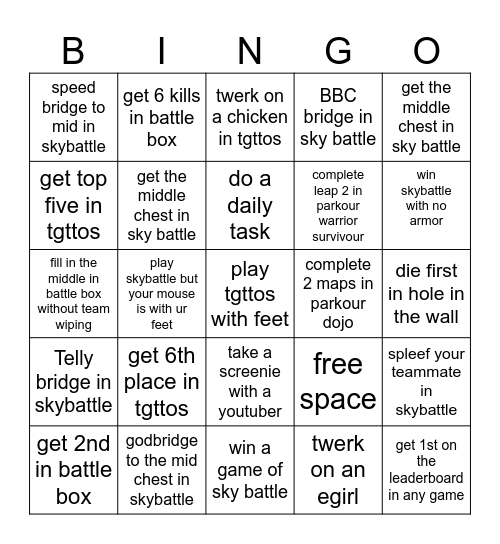 mcci Bingo Card