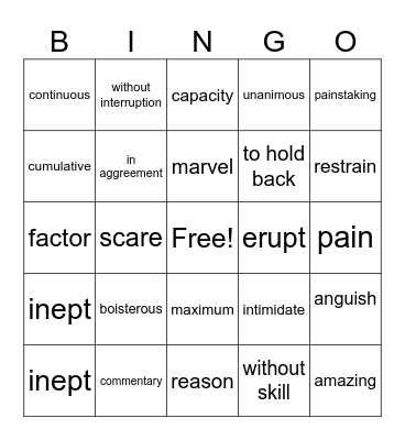 Bottom of the 9th Bingo Card