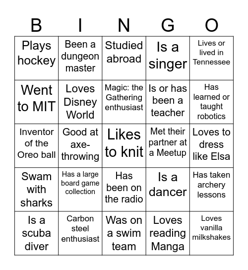 Brandybuck Social Quest Bingo Card