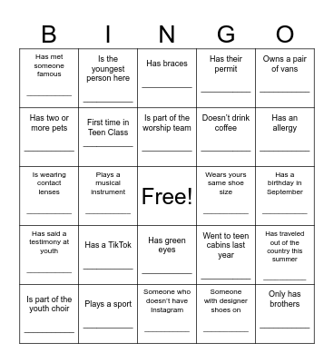 SOME SOMEONE WHO... Bingo Card