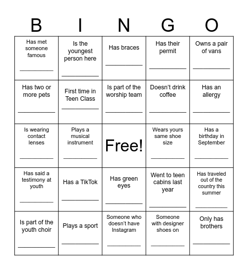 SOME SOMEONE WHO... Bingo Card