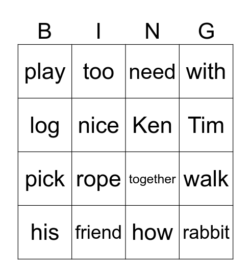 Leveled reader Bingo Card