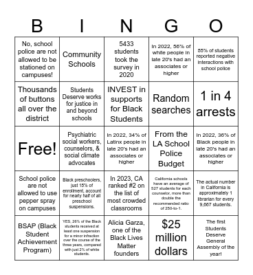 STUDENTS DESERVE BINGO 2023 Bingo Card