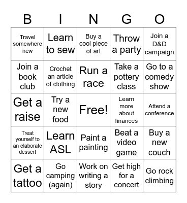 Before 30 Bingo Card