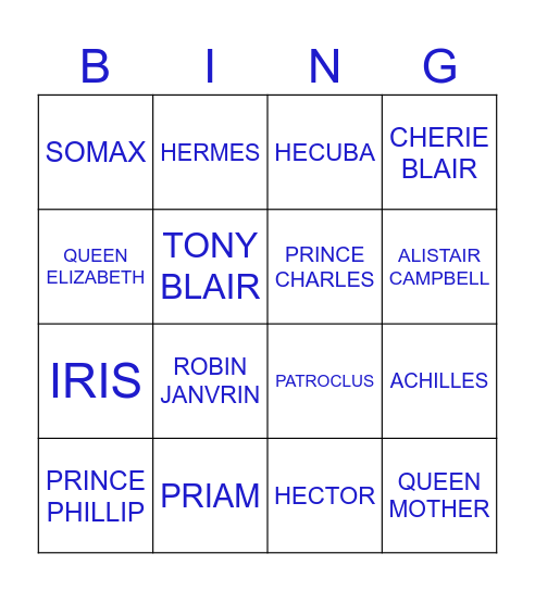 Quote bingo: COMPARATIVE Bingo Card