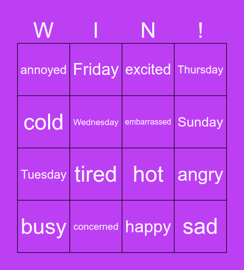 Whare Whare Bingo Card