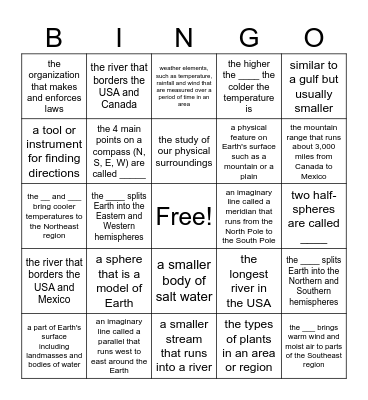 History's Chapter 1 Vocabulary Bingo! Bingo Card