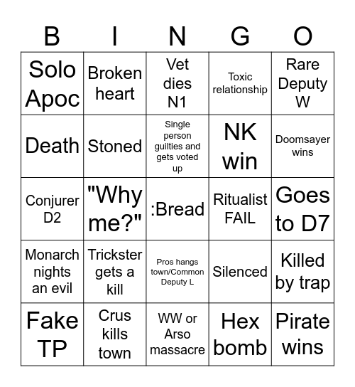 tos2 Bingo Card