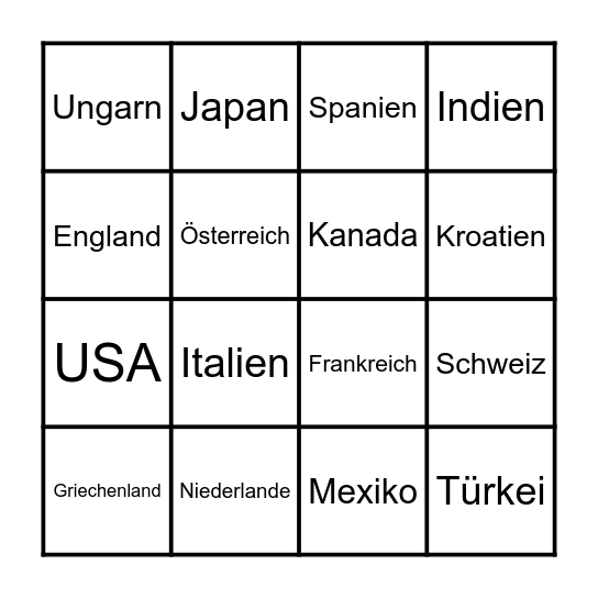 Wo kommt das Essen her? Bingo Card