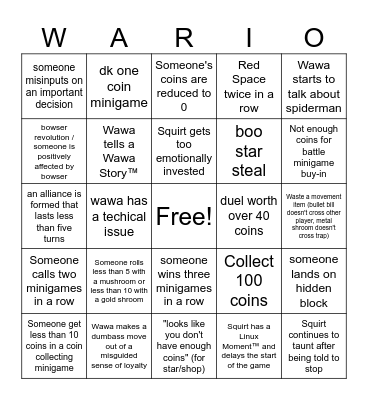 Maro Paro Bigo Bingo Card