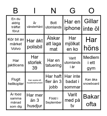 MINGEL-BINGO Card
