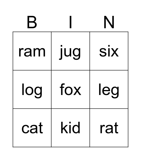 Knock-It-Out Bingo Card