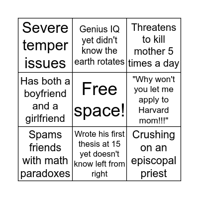 Dexter Bingo Card