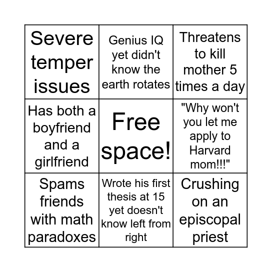 Dexter Bingo Card