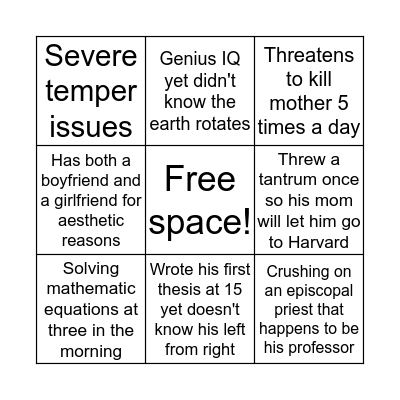 Dexter Bingo Card