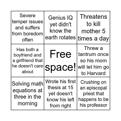 Dexter Bingo Card