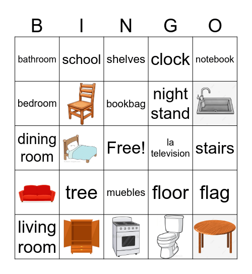 La casa y los muebles Bingo Card