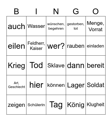 LATEIN BINGO Card