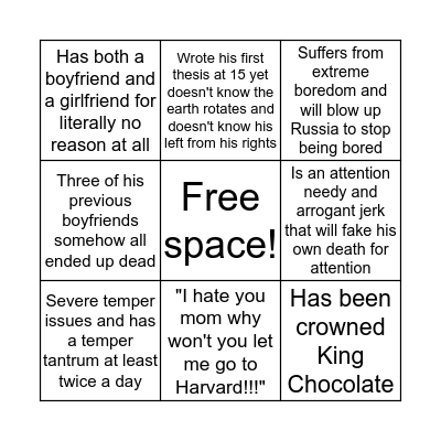 Dexter Bingo Card