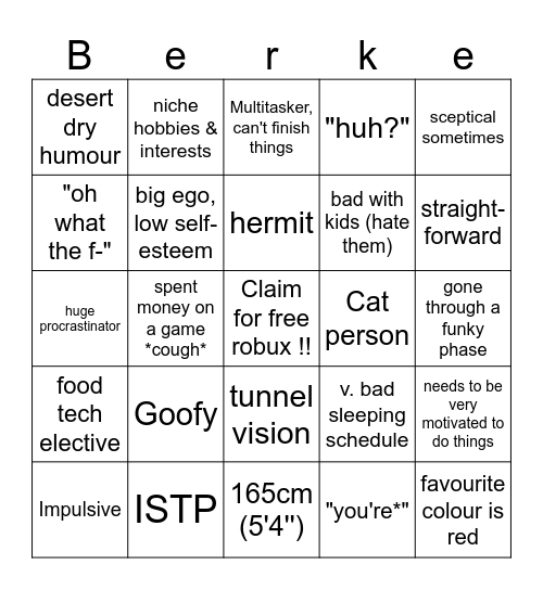 bug bingo Card