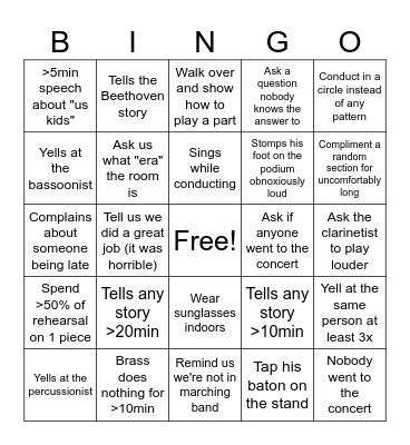 Joseph Guinta Bingo Card