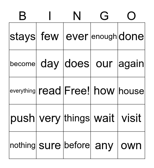 Unit 3  Bingo Card