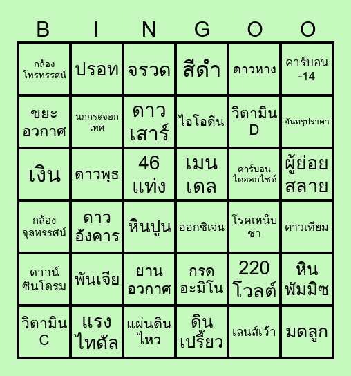 เก่งวิทย์ชิงรางวัล Bingo Card