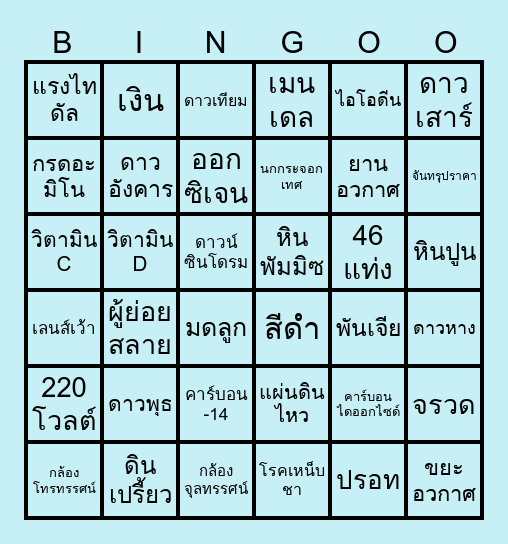 เก่งวิทย์ชิงรางวัล Bingo Card