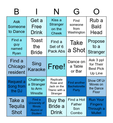 Miranda's Bachelorette Bingo Card