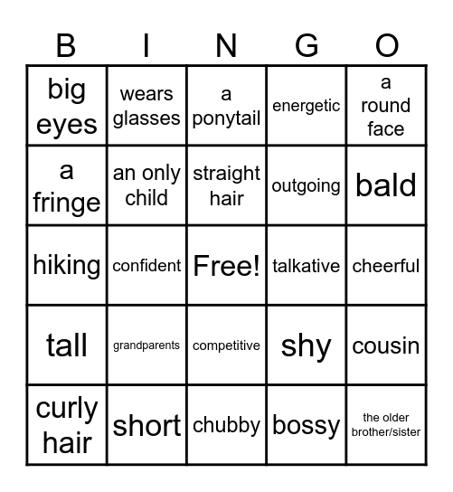 Classmate Bingo Card