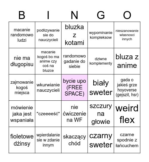 iga Bingo Card