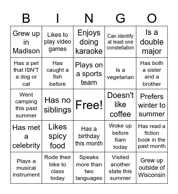 Bingo Card