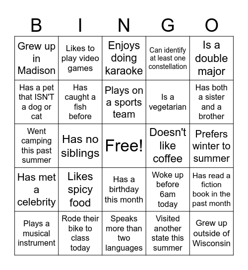 Bingo Card