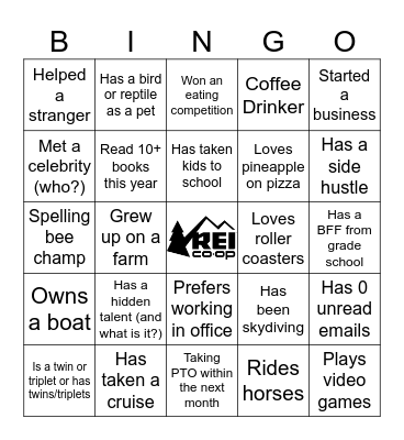 Get to Know You Bingo Card